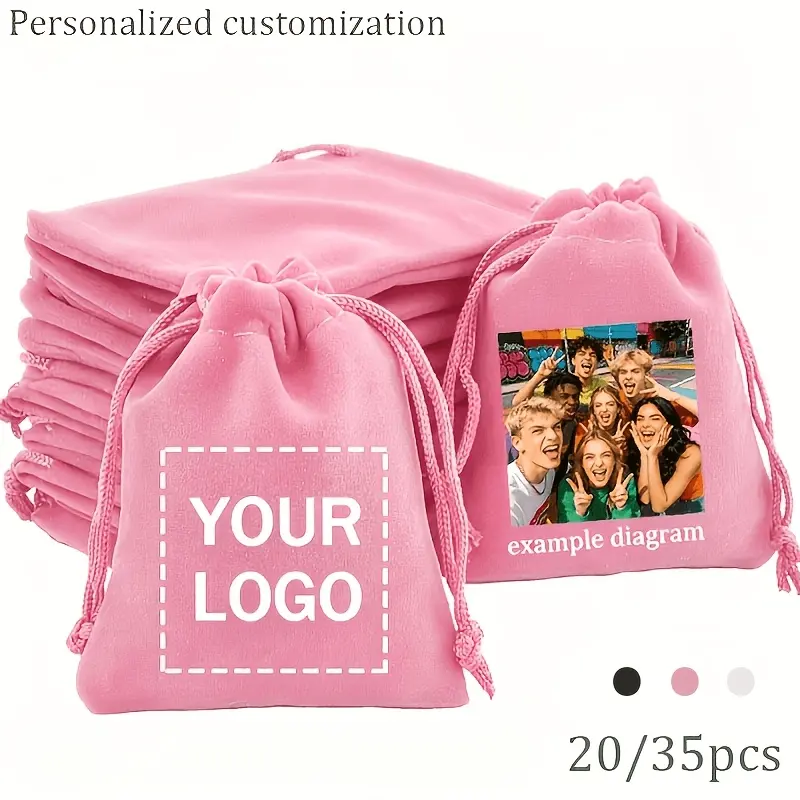 Customize patterned drawstring gift bags, flannel Christmas gift packaging bags, personalized photo/logo holiday jewelry bags for her/him on 5/10, suitable for gatherings and holiday celebrations, and provide unique holiday gifts and souvenirs for friends