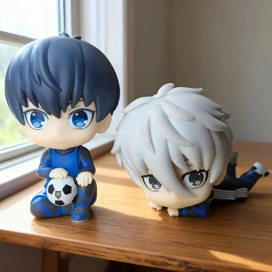 Cute-style Seishiro Nagi & Yoichi Isagi Sitting Figures (PVC Models) – Desktop Ornaments, Anime Merchandise, Creative Toy Gifts