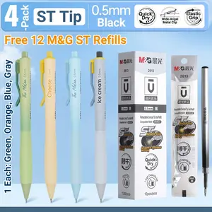 Morning Glory K5 Liquid Ink Ballpoint Pen, Replaceable Ink Cartridge, 0.5mm Full Needle, Office Signature Pen, Student Water-Based Pen M1601