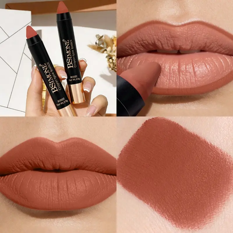 2‑in‑1 Lip‑Liner & Lipstick, Lipstick Makeup, Non‑Transfer Crayon Lipstick, Waterproof Rust‑Terracotta Matte Lip Pencil, Budget‑Friendly, No‑Fade, Long Lasting Waterproof, All‑Day Wear, Sweat‑Resistant, Ideal for Workout, Beach