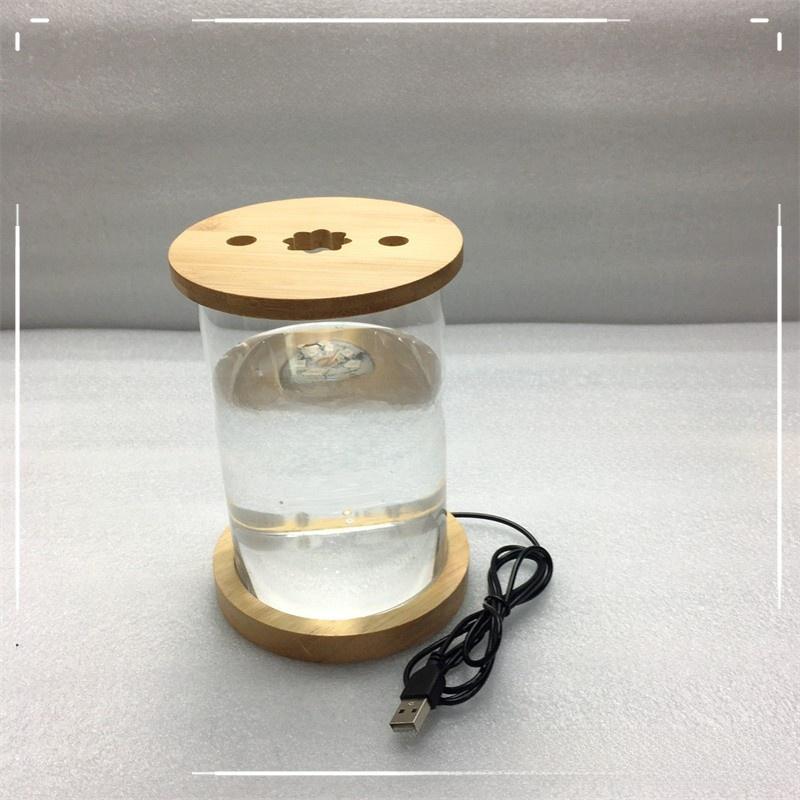 Acrylic Fish Tank Desktop Micro Landscape Round Tank Creative Ecological Small Fish Tank High Transparency Rotating Betta Tank with Light