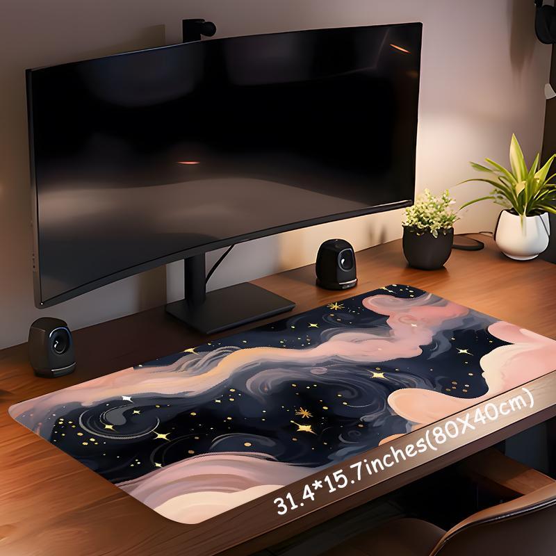 Fantasy Galaxy Pattern Mouse Pad, Large Mouse Pad, Non-slip Rubber Base Mousepad, Desk Keyboard Mat for Home Office Game Room, Desk Accessories, Desk Gadgets