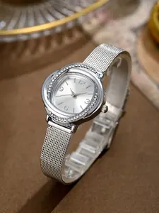 Luxury Diamond-Encrusted Watch Band Women's Watch, Simple Arabic Numerals Quartz Watch, Macaron Multi-Color Dial, Student Daily Fashion Watch