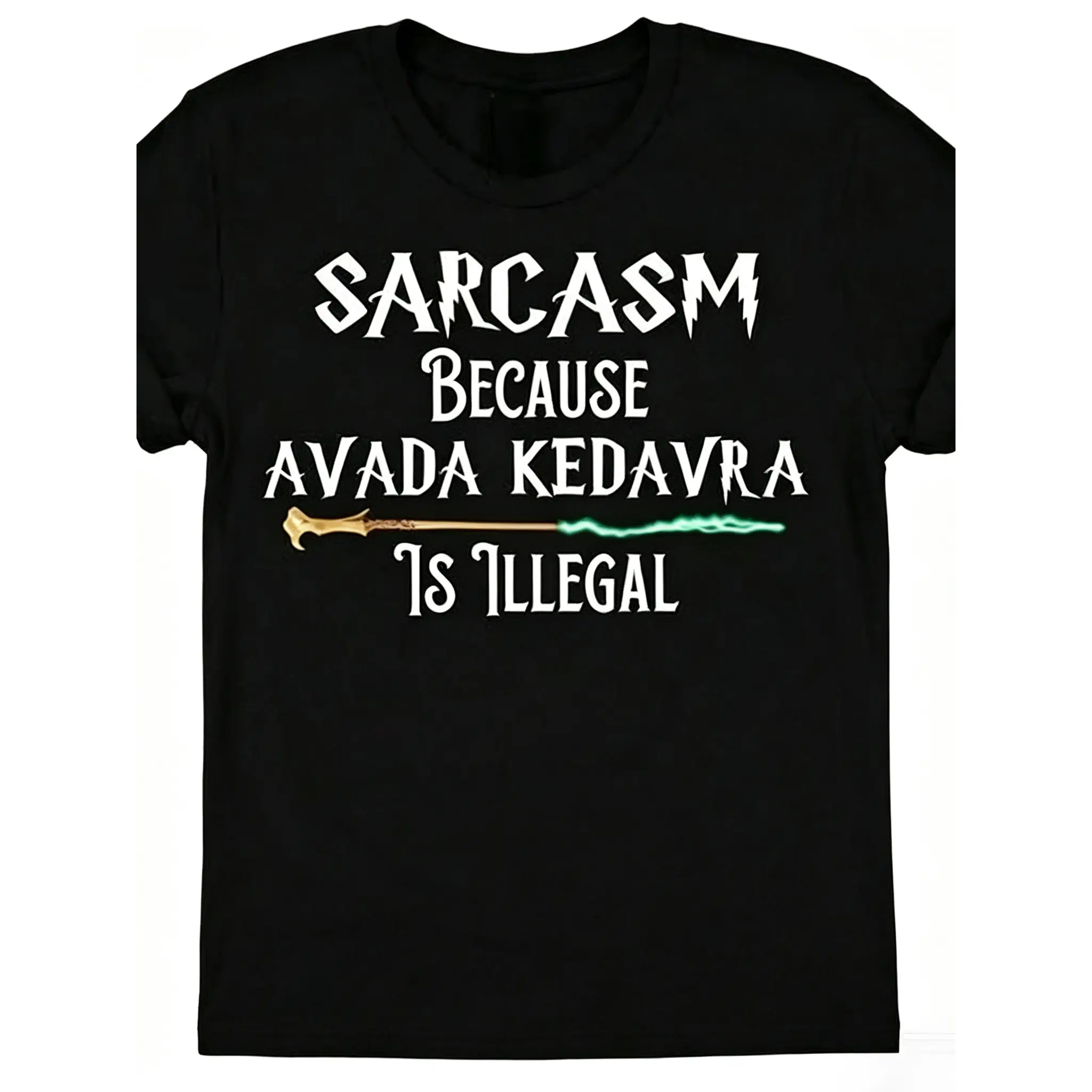 Men's Soft Cotton T-Shirt with Simple Snape Graphic Print, Casual Shortsleeve Streetwear Tee for Wizard Fans, Menswear