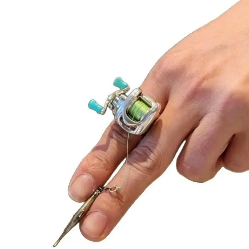 Ring with Ultra-Realistic Spinning Mini Reel, Novelty Metal Jewelry with Adjustable & Durable Build, Flexible Band for Father's Day