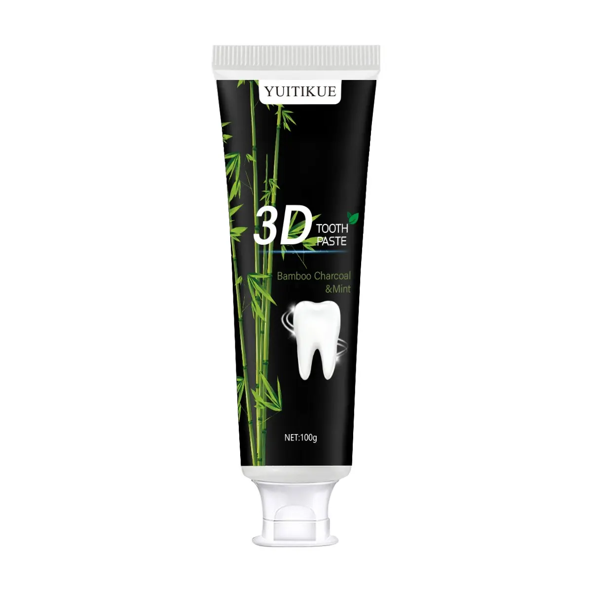Yuitikue 3D Bamboo Charcoal Activated Carbon Toothpaste 100g, Mint Fresh, Deep Stain Removal, Gentle Brightening, Xylitol Collagen Gum Care