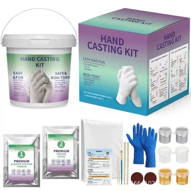 3D Couple & Family Hand Mold Kit, Cloning Powder Model, DIY Handprint Memorial Gift, Creative Craft Supplies, Perfect for Memories, DIY Crafts Supplies
