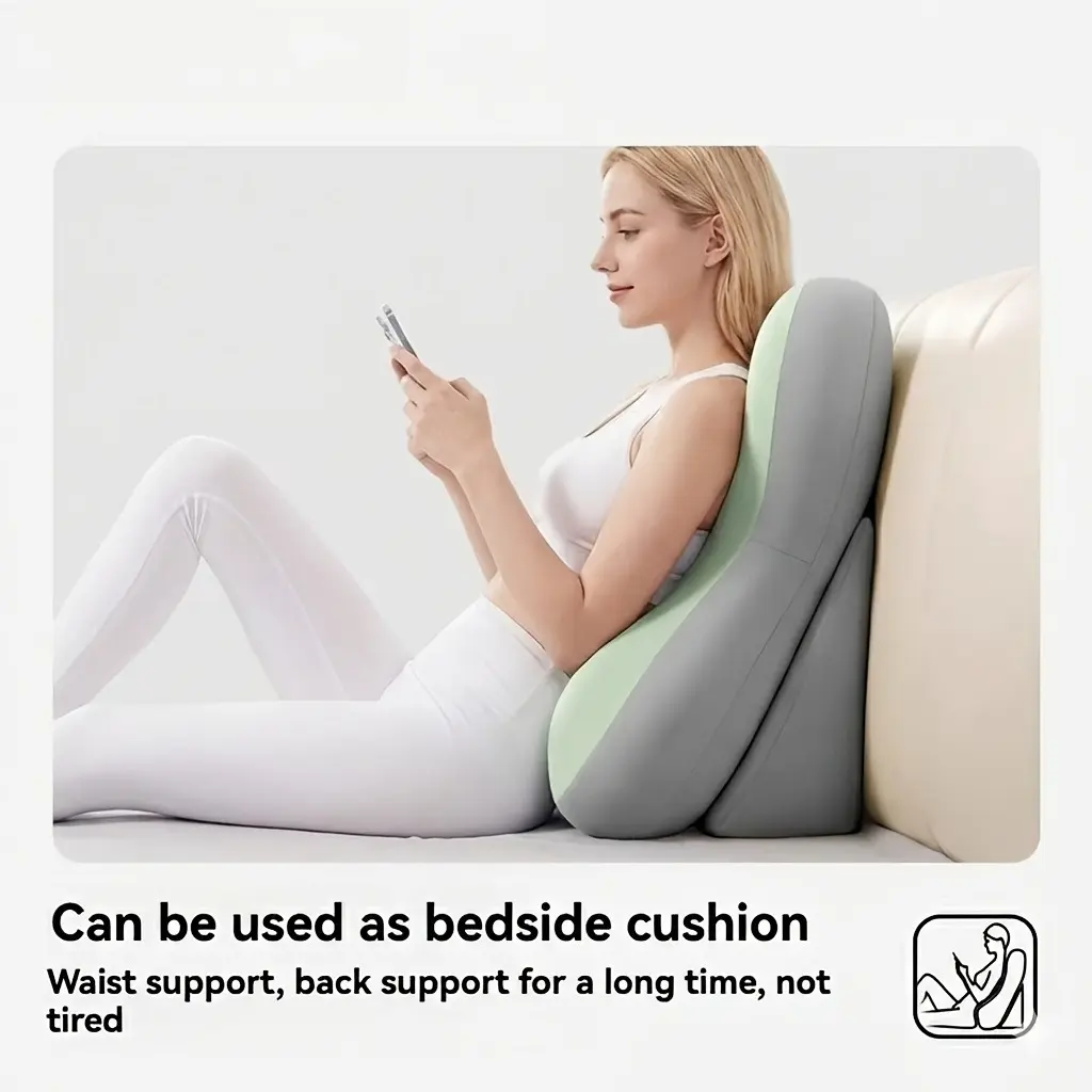 Ergonomic mattress pillow, adjustable memory cotton backrest for reading, 2-piece split support pillow for bed rest, Bed Backrest Cushion, Bed Back Rests For Sitting Up In Bed, anti slip waist and neck pads, suitable for home office and relaxation