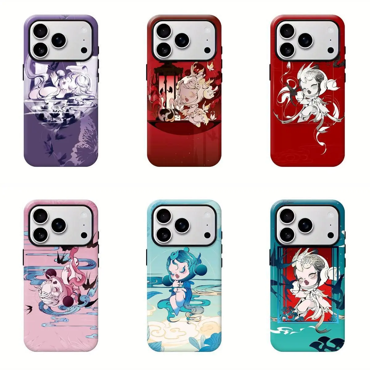POP MART SKULLPANDA The Mirage Series Smartphone Case, Handheld Cellphone Protection Accessory for Electronic Devices, Casing