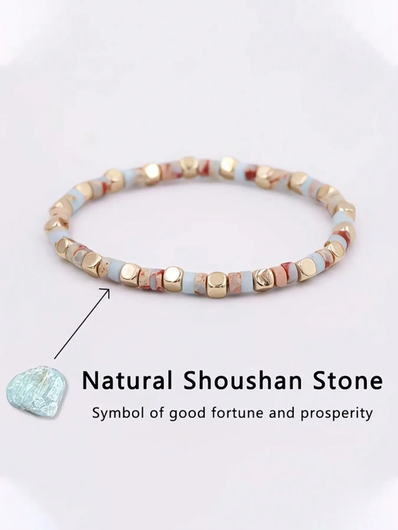 1pc Natural Stone Bead Woven Bracelet - Symbolizes Courage And Confidence. This Handmade Woven Bracelet Is Perfect For Daily Wear And Also A Perfect Gift For Family And Friends.