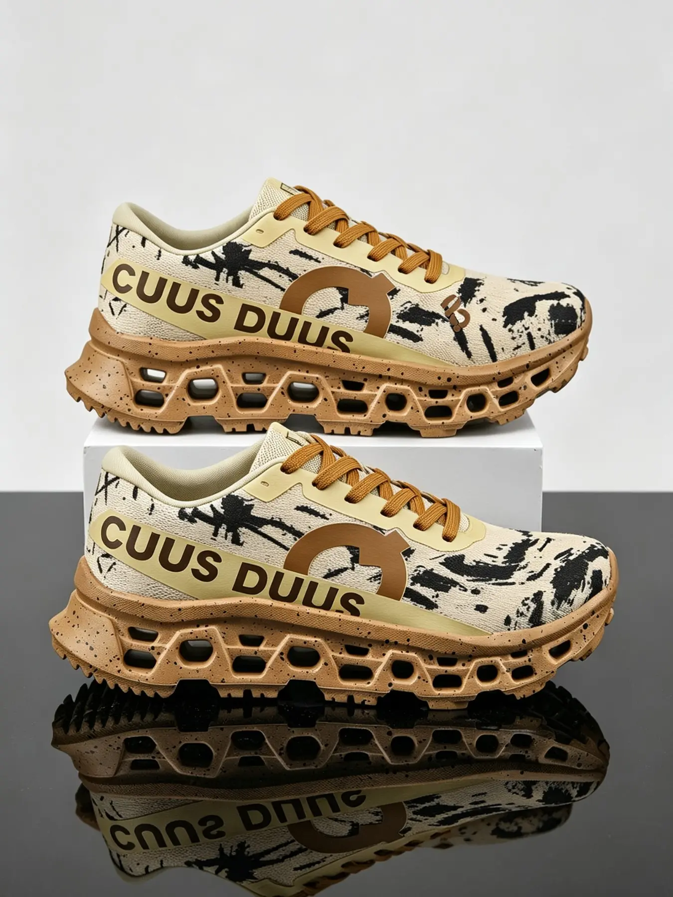 Men's Sporty Colorblock Sneakers, Breathable Mesh, Durable PU Leather, Shock Absorption, Thick Sole, All Seasons, Sizes 39-45