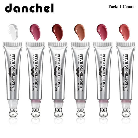 Danchel Softening Lip Balm, Hydrating Luminous Lip Gloss with Glass-Lip Finish, Long Lasting Moisture Lock, Cooling Metal Applicator, Lightweight Non-Sticky Lip Moisturizer, 6 Shades Available, Glossy Lip Glosses