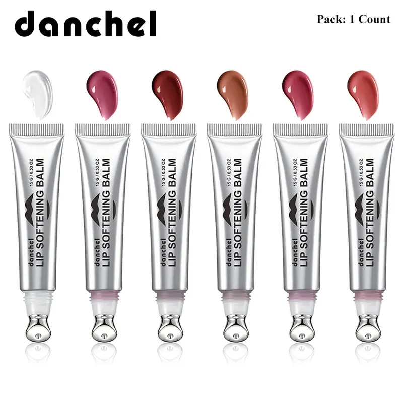 Danchel Softening Lip Balm, Hydrating Luminous Lip Gloss with Glass-Lip Finish, Long Lasting Moisture Lock, Cooling Metal Applicator, Lightweight Non-Sticky Lip Moisturizer, 6 Shades Available, Glossy Lip Glosses