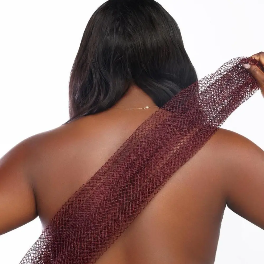 High Elasticity Nylon Bath Scrubber, African Mesh Exfoliating Towel, Sauna Cloth for Dead Skin Removal, Shower Mitt for Cleansing, Exfoliating Net