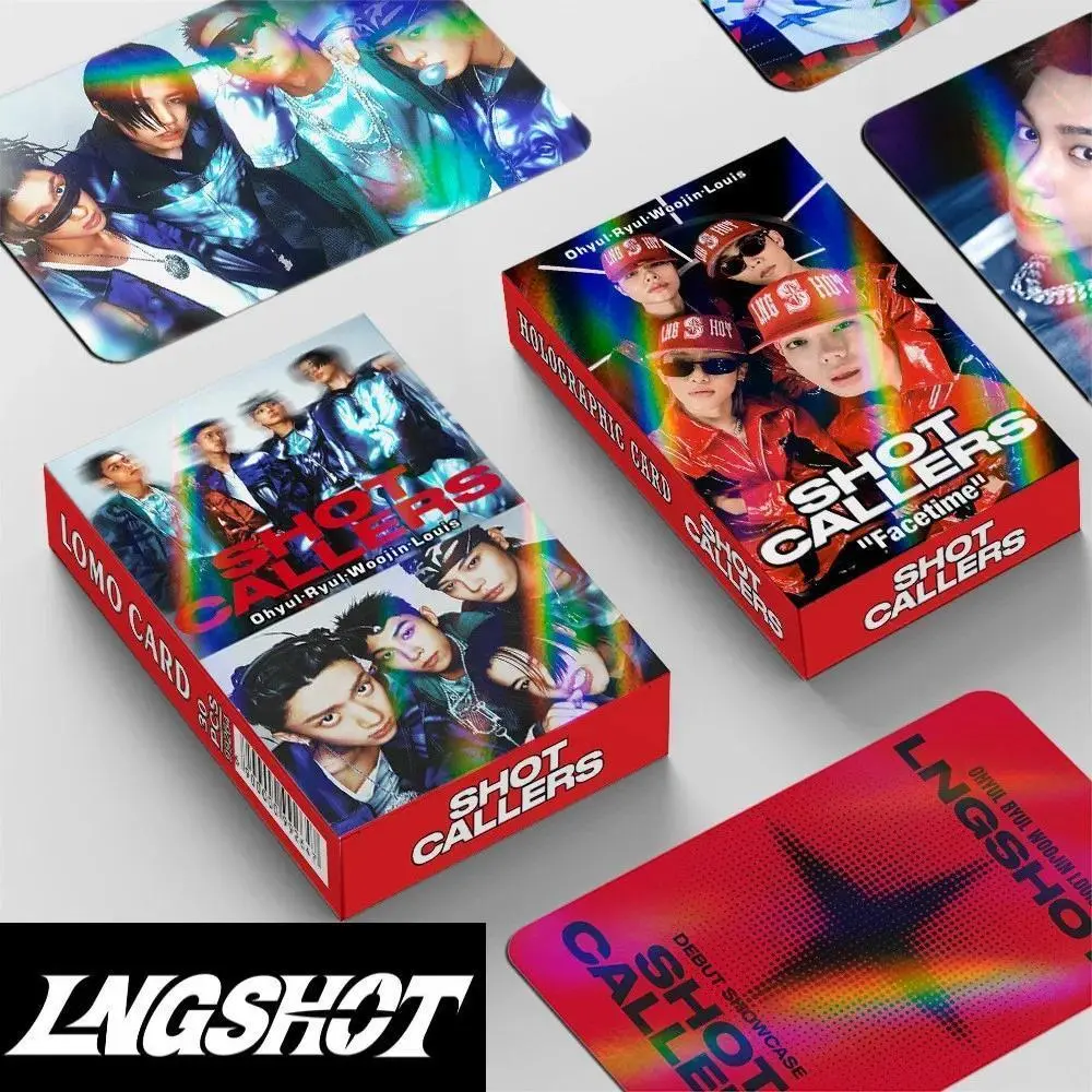 30pcs Holographic KPOP LNGSHOT Concept Photocards, 55mm-85mm Laser Flash Cards for SHOT CALLERS Debut Album (Louis, Ohyul, Ryul, Woojin) – Family & House Decoration Novelty Toy
