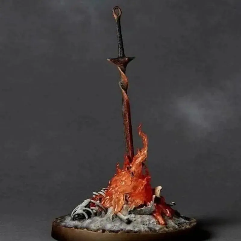 Dark Souls Action Figure Fire Glowing Sword Led Illumination Bonfire Lit Light-up Statue Glow Sword Glowing Lighting Model Toy