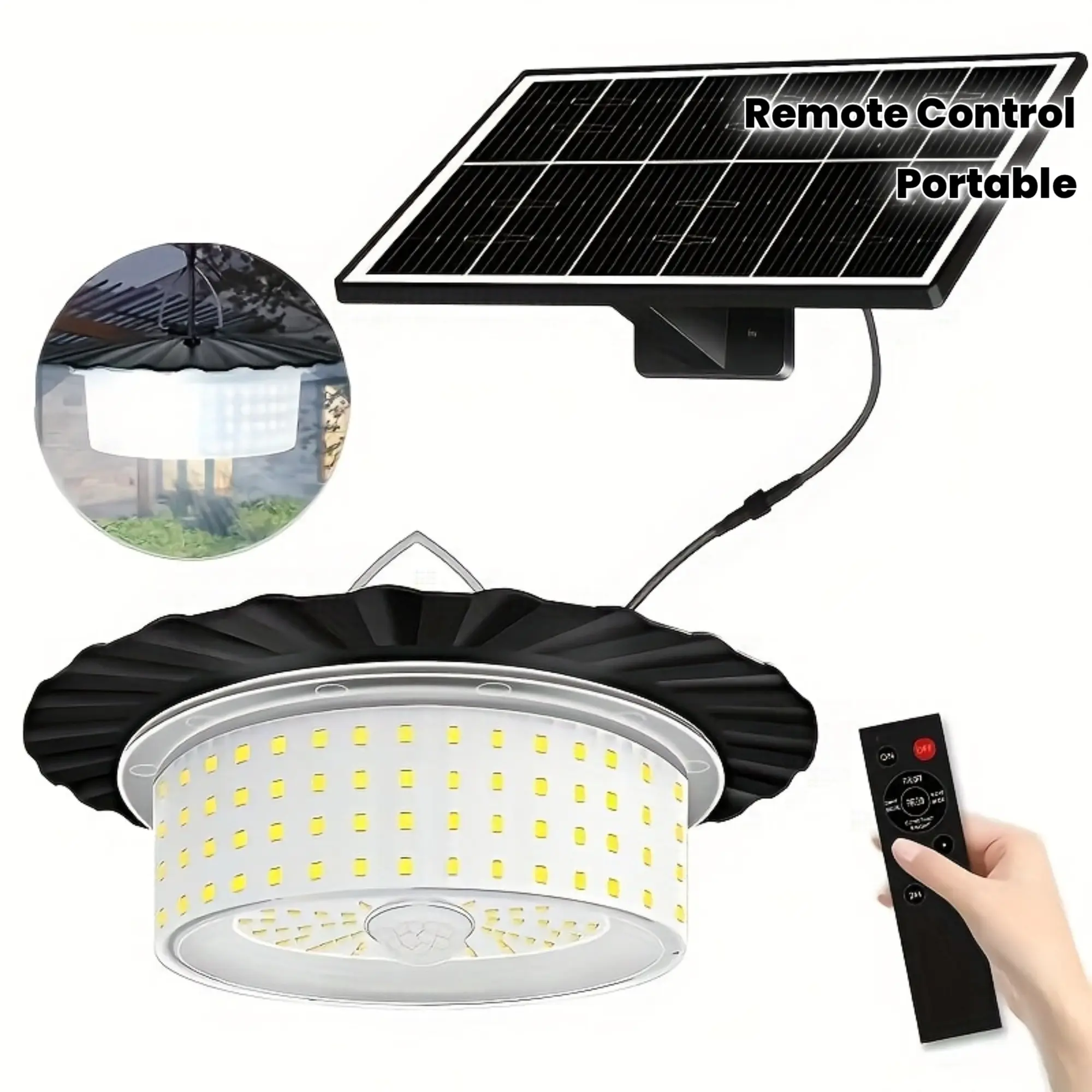 1 Pack Solar Shed Light 244 Led 360° Glow Waterproof Solar Pendant Light with Remote Control Portable Solar Hanging Lamp Indoor Outdoor Lighting for Shed Camping Gazebo Patio Tent Garage Barn Emergency Lighting Daily Use