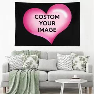 Custom Tapestry Upload Images Banners Personalized Wall Decor Customized Tapestry Flag Poster Banner for Bedroom/Wedding/Birthday Party/valentine's gift for bf/Gift Cotton Decorative Decoration Light Linen mothersdaygift