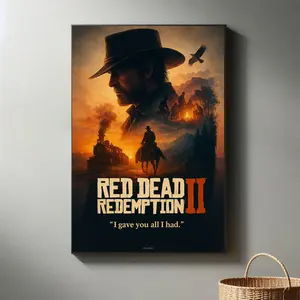 Red Dead Redemption 2 Poster, RDR Posters, Video Game Poster, game poster, collectible gift, game enthusiast poster, player poster, suitable for bedroomliving roomgame room, Classic Western Game Art, Retro Wild West Style Wall Decor For Gamers