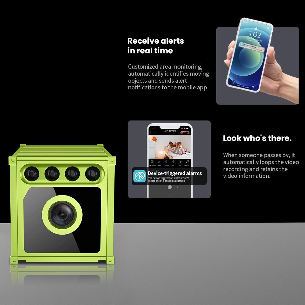 2K Dual-Band WiFi Window Camera, No-Drill Glass Mount, Clear Outdoor View, Color Night Vision, Easy Setup, Compact Indoor Camera for Home & Apartment, Smart Recording Device with 32GB Memory Card