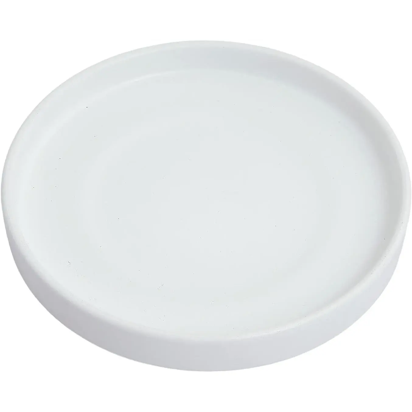 15 Inch Ceramic Saucer - Drainage Tray for Plant Pot (Matte White) | 15" ceramic plant saucer for 12" & 13" pots, heavy-duty waterproof drainage tray protects floors and furniture.