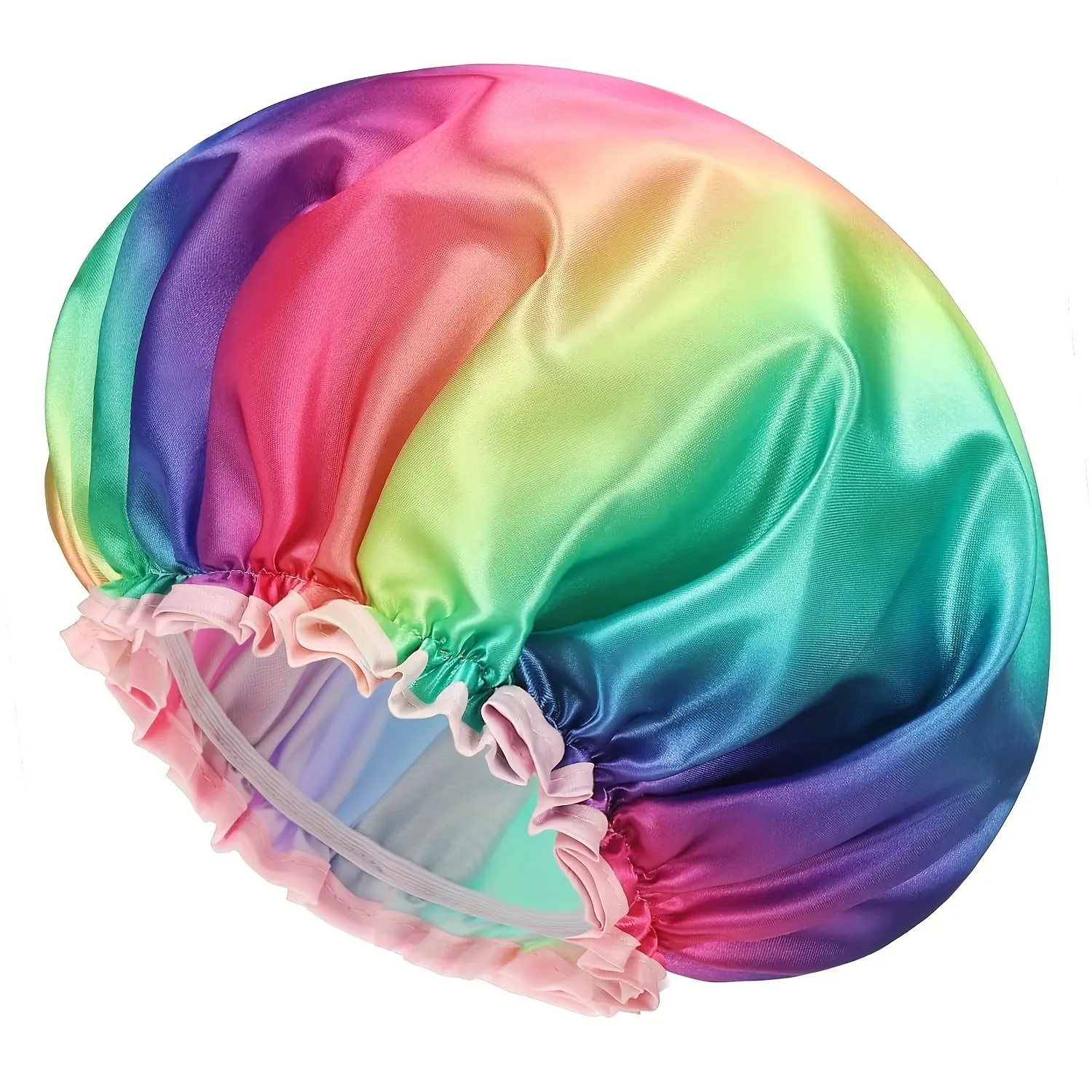 Rainbow Bath Cap (1 Piece), Stylish Shower Accessory, Perfect for Spa & Bathroom Use, Bright Colors, Durable Design, Easy to Clean