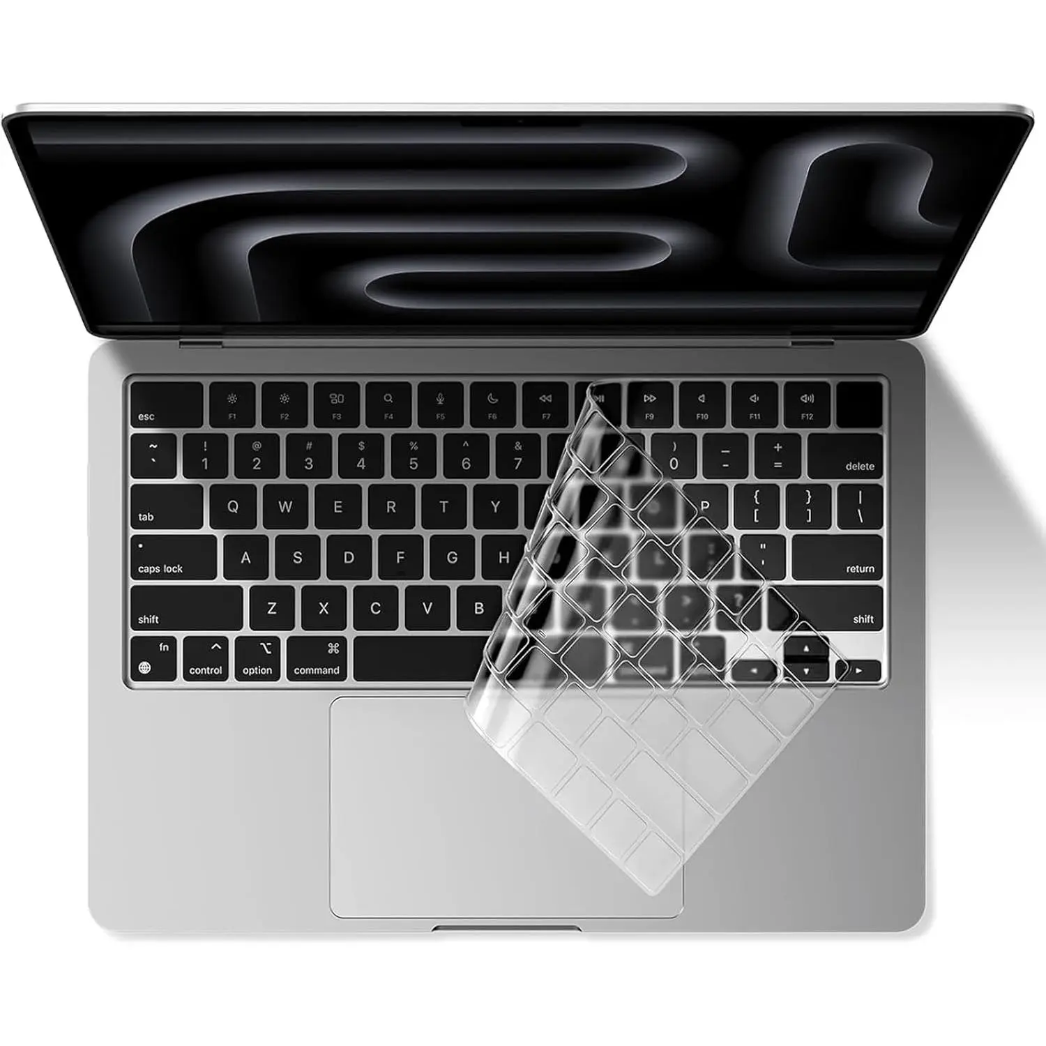 0.12mm Ultra Clear TPU Keyboard Cover Waterproof Dustproof Skin Fit 2021-2026 MacBook Pro 14 16, MacBook Air 13.6 15, MacBook Neo 13, US Standard Layout Laptop Protector Rapid Trigger Linear Switch Ultra-Clear Typing Stickers for macbook keyboard membrane