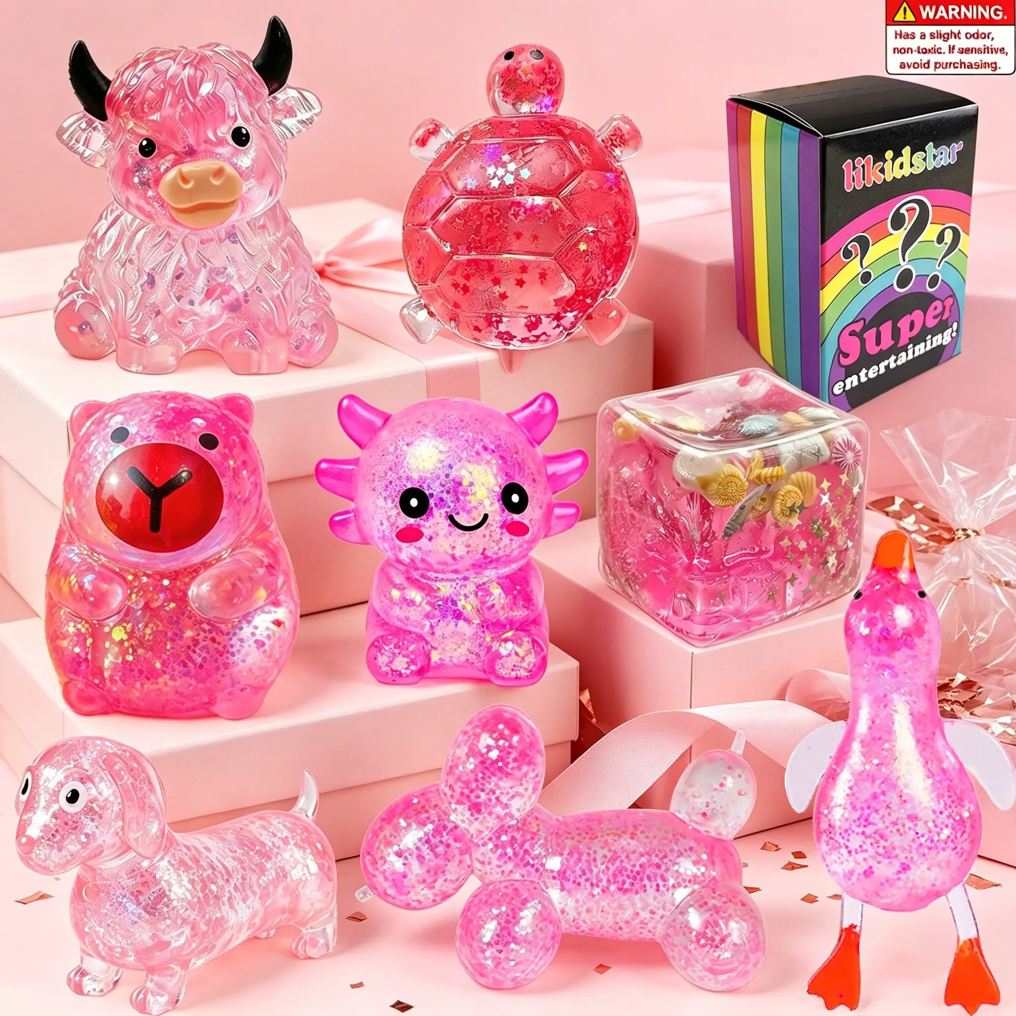 8pc Squishy Stress Relief Toy Set, Anxiety Relief, Soft Slow Rebound Toys, Fun Interactive Design, Office Desk Accessories, Gift Box