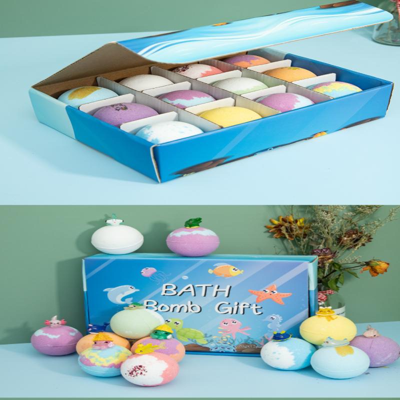 Ocean Bath Ball toy Set Rich Foam EssentialOil Explosion Shower Ball ComfortableEnjoyable Gift With Surprise toy InsidePerfect For Wife Girlfriend Sisters OnBirthday & Anniversary & Valentine'S Day &Holiday Gift