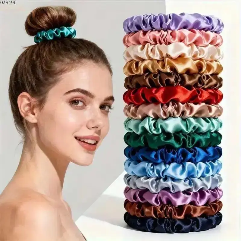 Women's 19-Piece Satin Scrunchie Set, Soft Silk-Feel No-Crease Hair Ties with Gentle Hold for Daily Wear, Workouts (DIY Bag Accessories)