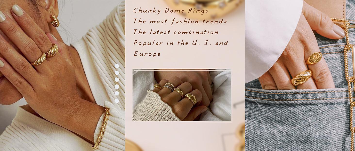 YADOCA 14K Plated Gold Filled Ring Initial Ring Dainty Simple Letter Band Rings Signet Stackable Pinky Alphabet Thin Thumb Rings for Women Non Tarnish Size 6 7 8 9 10
