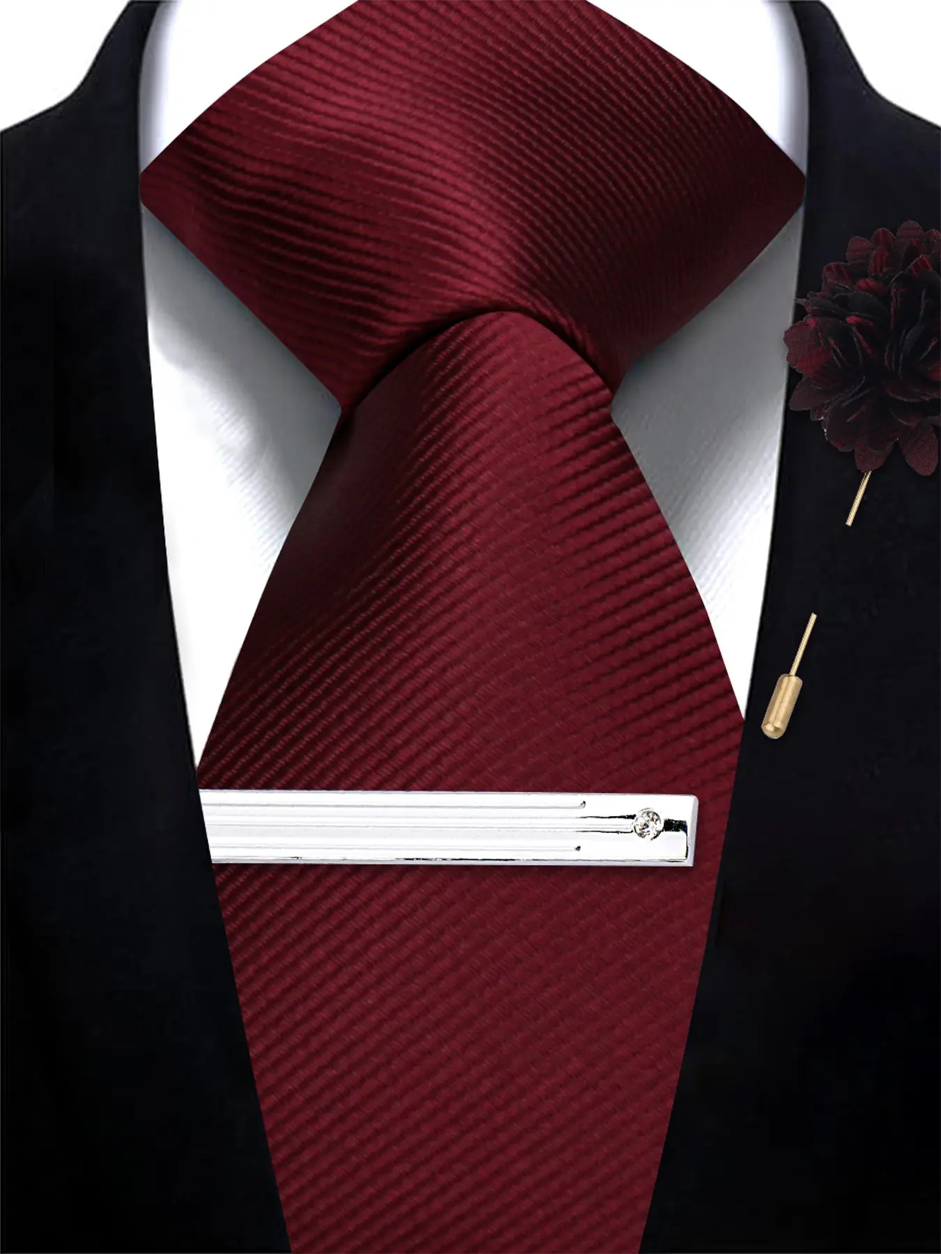 24 Color Options Solid Tie Set, High-Quality Fabric Classic Neckties, Essential for Business Daily Commute, Perfect for Parties Weddings