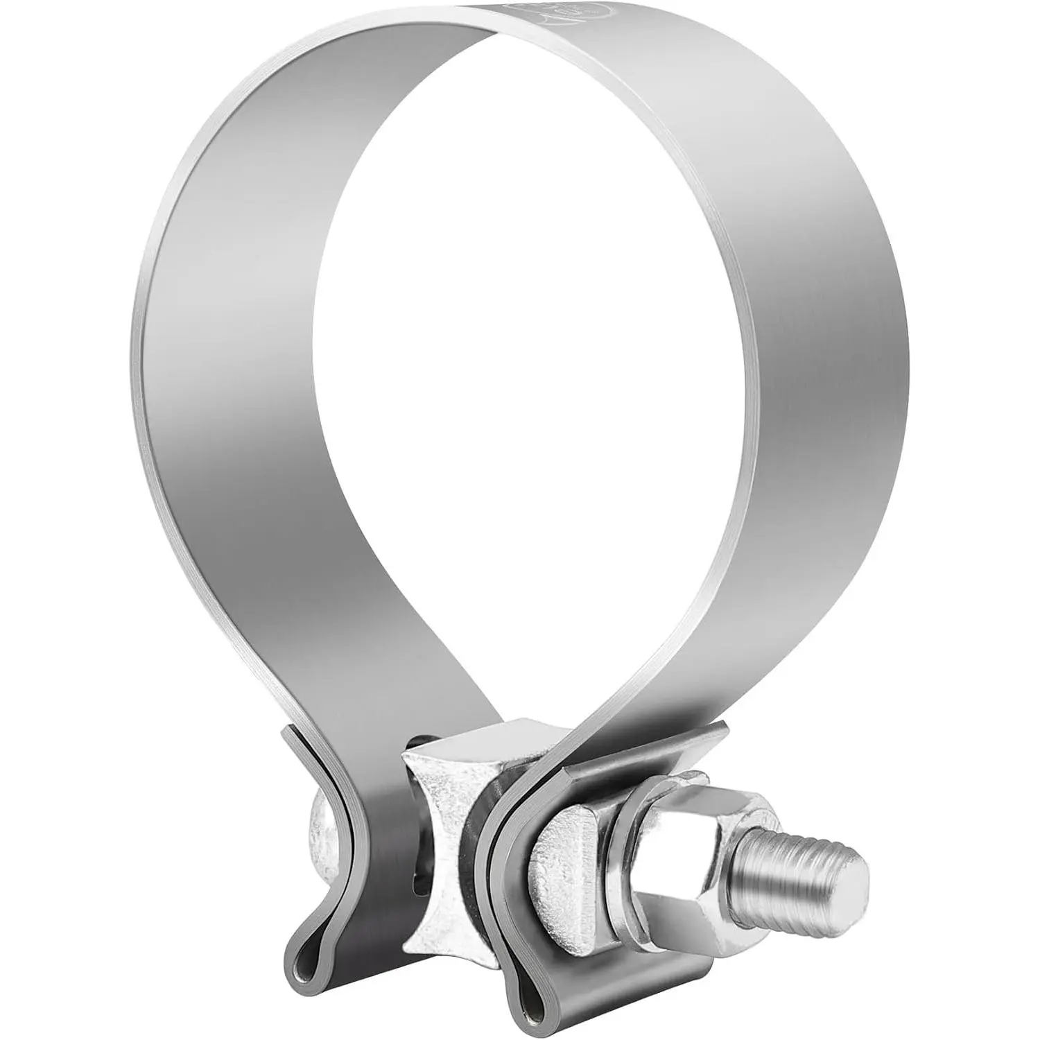 2.0 Inch Stainless Steel Exhaust Clamp - Narrow Band Muffler Clamp for Pipes, Mufflers, Catalytic Converters (2 Pack)