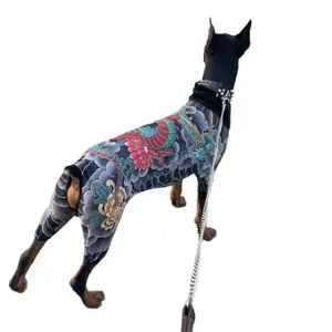 Pet Tattoo Four-Legged Jumpsuit, Universal Breathable Apparel for Dogs and Cats, All-Season Stylish Costume for Daily Wear