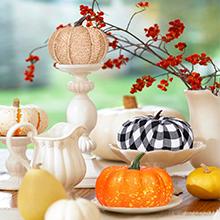 Halloween Ueerdand 16 PCS Fall Decor Assorted Sizes Artificial Pumpkins Burlap Faux Foam Pumpkin for Harvest Autumn Season Halloween Thanksgiving Holiday Festive Embellishing and Displaying