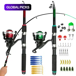 1.8m Telescopic Fishing Rod & Fishing Reel & Fishing Accessories Set, Portable Travel Fishing Pole Set, Fishing Accessories for Outdoor Fishing, Fishing Hook Set