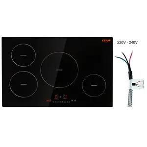 VEVOR Electric Cooktop, 4 Burners, 30'' Induction Stove Top, Built-in Magnetic Cooktop 7500W, 9 Heating Level Multifunctional Burner, LED Touch Screen w/ Child Lock Over-Temperature Protection