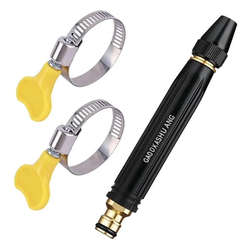 Car Wash Water Garden Hose Sprayer, Metal Heavy Duty High Pressure Water Hose Anti-Leakage Hose Nozzle with 3 Adjustable Spray Modes for Garden Watering & Car Pet Washing Rinsing Floor portable handheld washer gun plant pattern clip home
