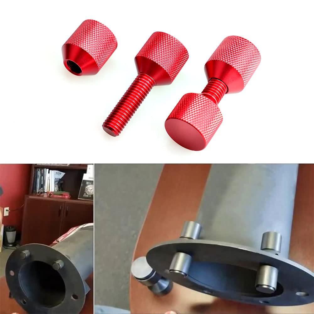 1-1/8" Two Hole Pins 6061  Lightweight Construction 2 Hole Flange Alignment Pin with Anodized Oxide Red Finish 4 count