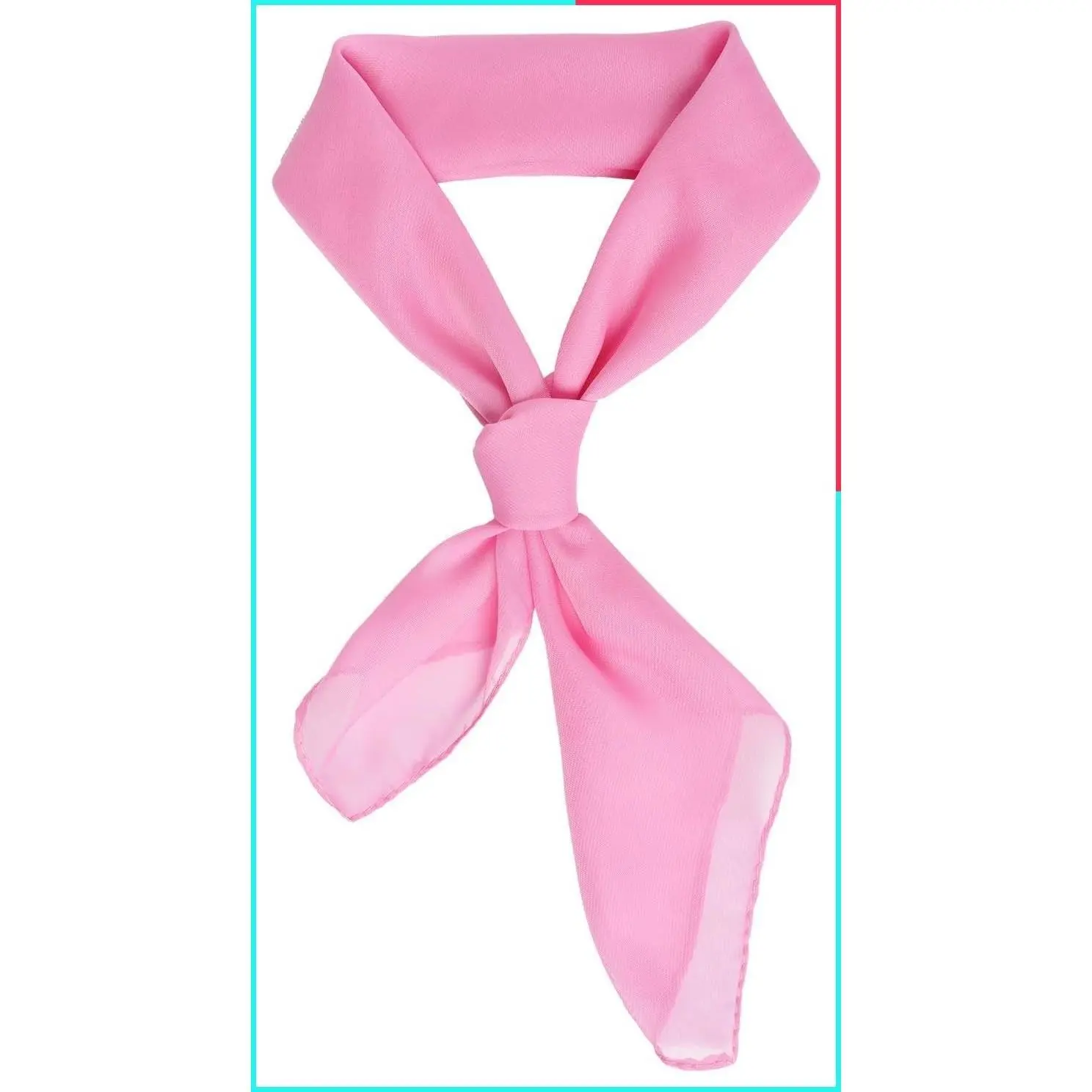 Vintage 1950s Square Satin Chiffon Scarf – Costume Headband, Neck Scarf, Neckerchief & Handkerchief for Women and Men, Halloween Accessory