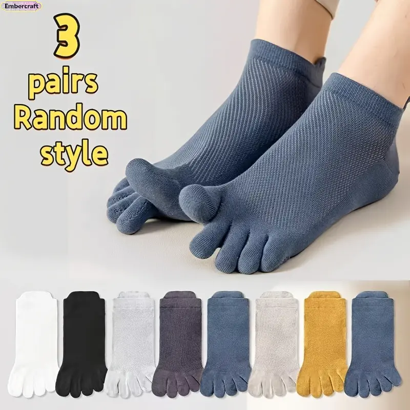 Viral Men's Five-Toe Socks 6 Pairs/3 Pairs, Aesthetic Split-Toe Athletic Socks, Breathable Summer Mesh, Sweat-Wicking Non-Slip Sports Socks, Comfy Running Gym Workout, Hiking, Training, Everyday Wear Must-Haves