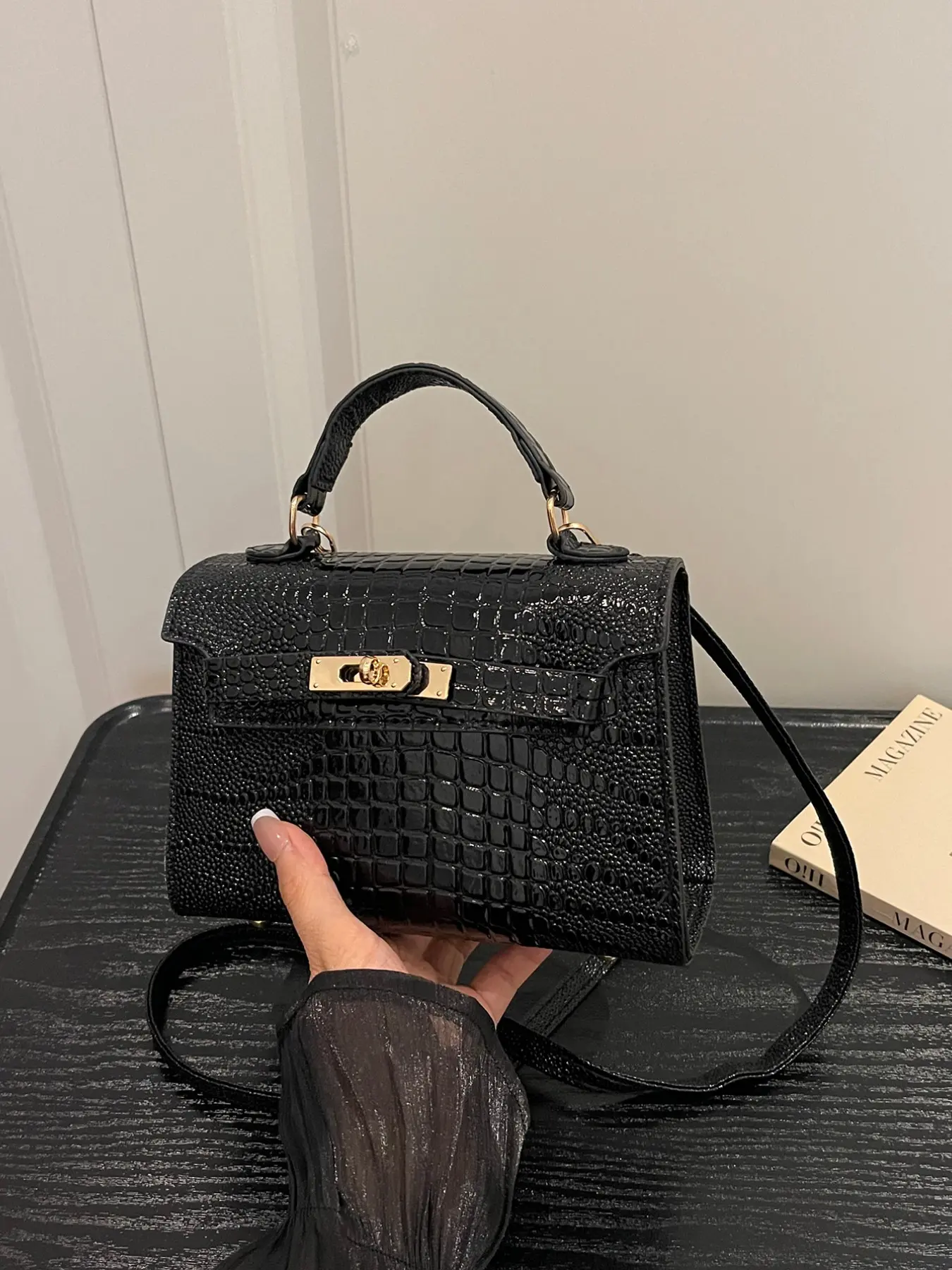Fashion Classic Kelly Bag, Trendy Versatile Small Square PU Shoulder Crossbody Bag, High-Quality Party Gift for Birthdays and Events