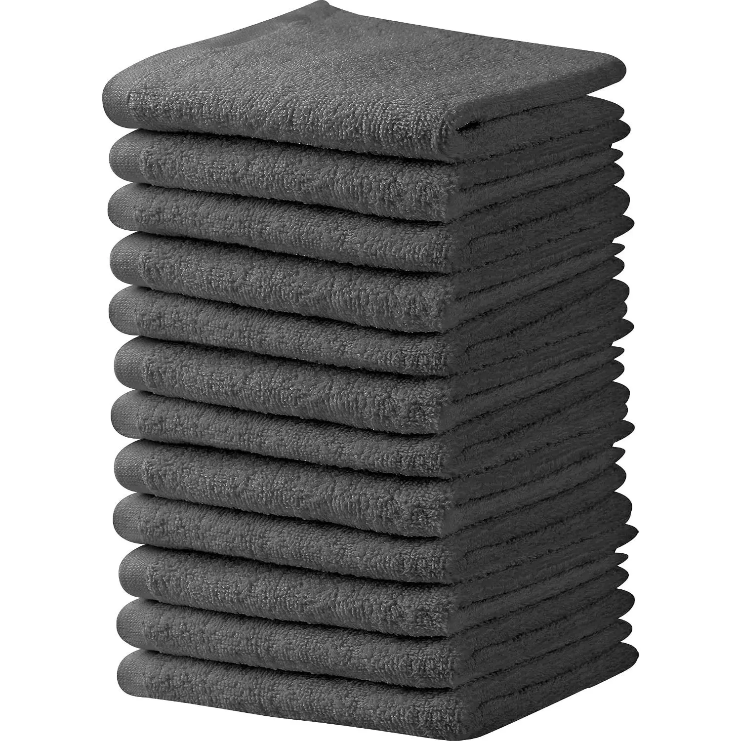 Grey Salon Towels, Pack of 12 (Not Bleach Proof, 16 x 27 Inches) Highly Absorbent Towels for Hand, Salon, Gym, Beauty, Spa, and Home Hair Care (Grey) 12 Pack