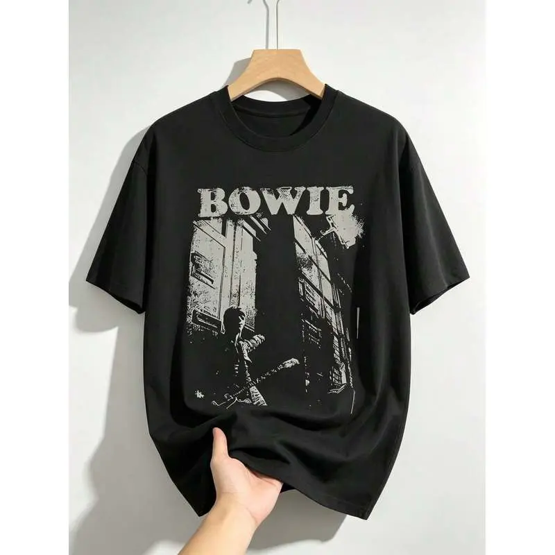 EWH Street, Hip-Hop, BOWIE Pattern, Men's T-Shirt, Rock Style, T-Shirt