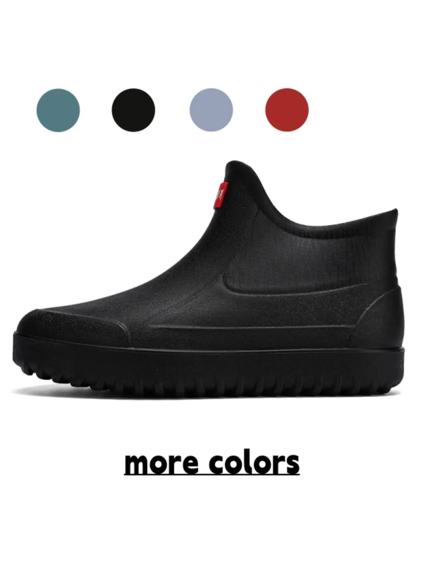 Men's Elastic Fabric Patchwork Short Rubber Rain Boots, One-Piece Anti-Slip Waterproof Shoes, Beach Dog Walking Multi-Scene Outdoor Rain Shoes