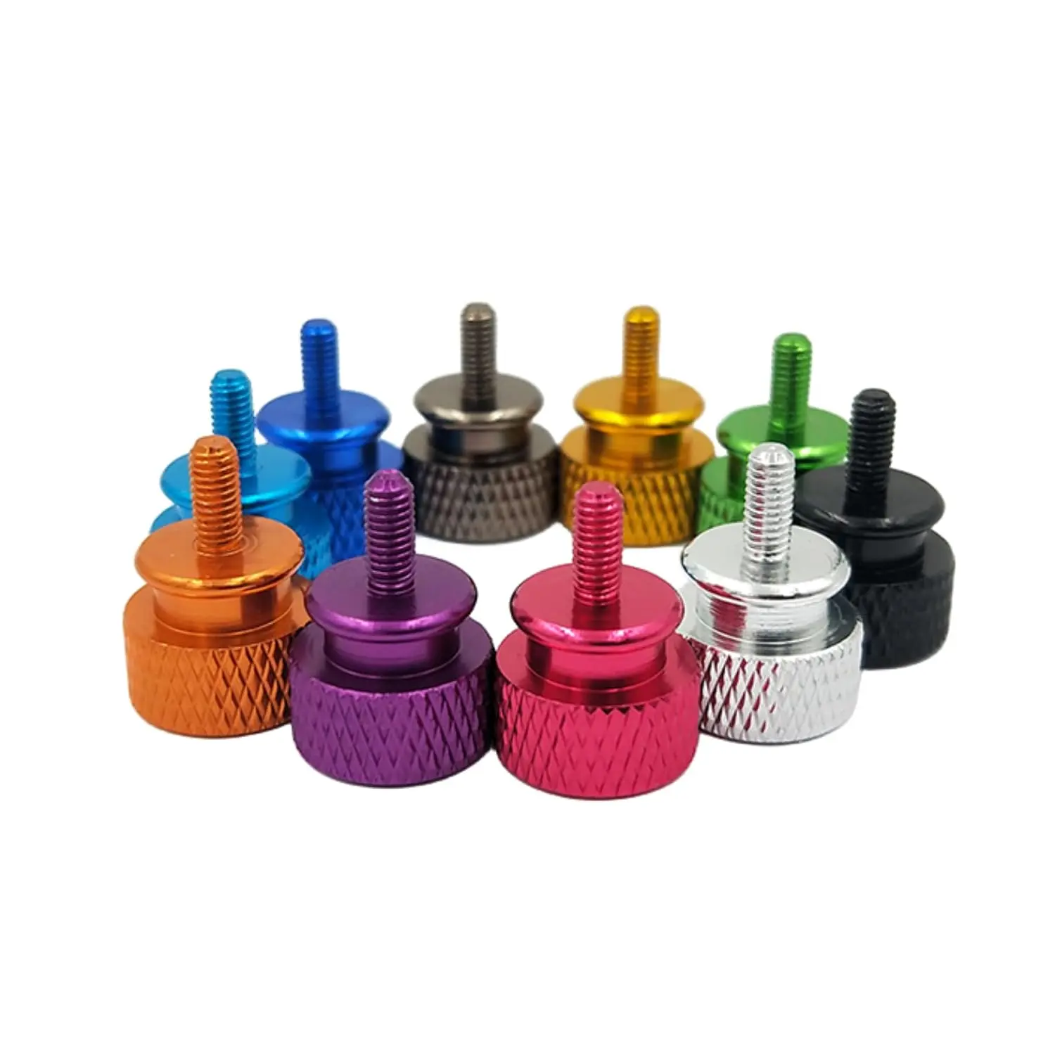 6063 Aluminum Alloy DIY Textured Thumb Screws # 6-32, Textured, Manual, Case Thumb Screw, Computer Case Screw, 10 Pack