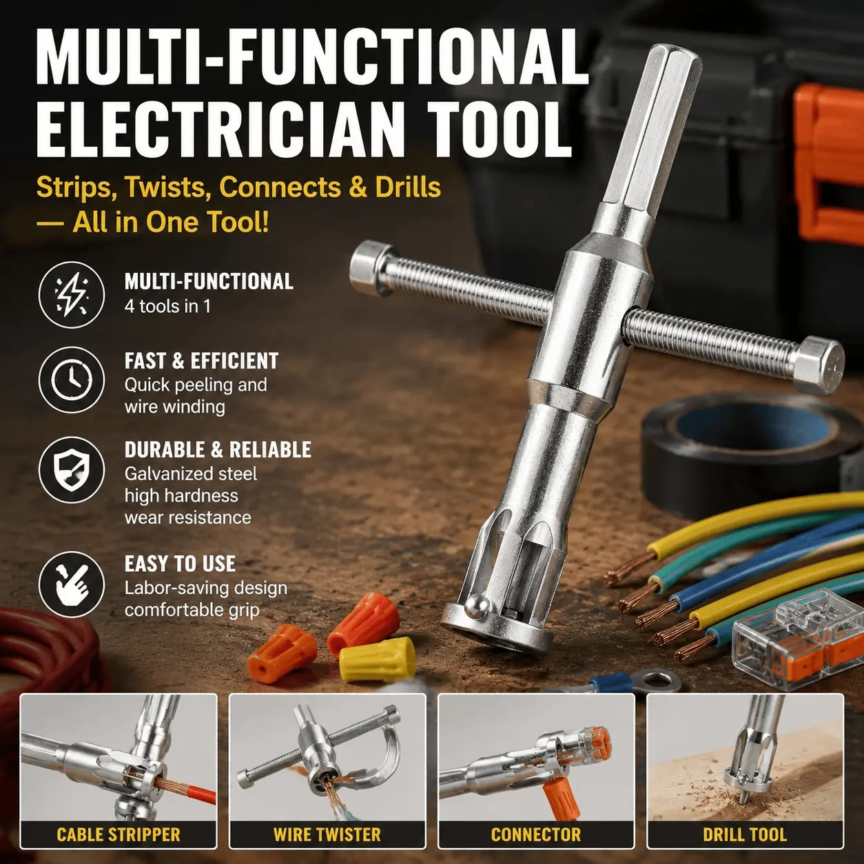 Professional Automatic Wire Stripper Pliers: Portable All-in-One Cable Stripper, Cutter, and Crimper Tool Kit with Precision Corrosion-Resistant Alloy for Efficient DIY Electric Work