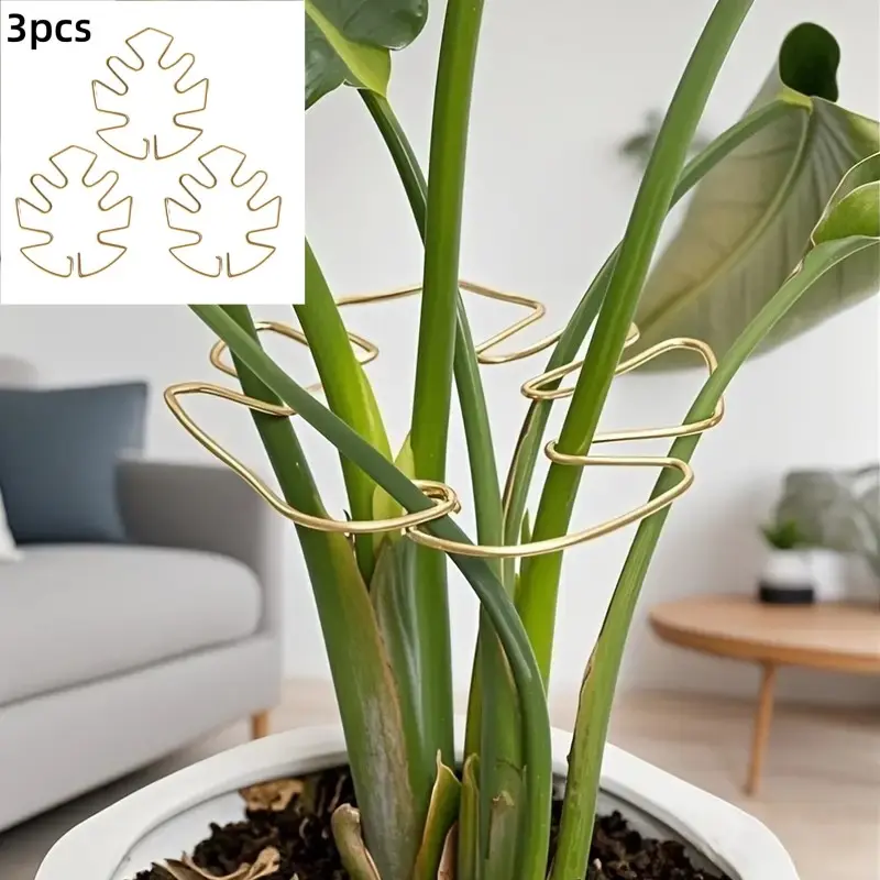 3pcs Monstera Plant Support Stake, Adjustable Metal Trellis with Bamboo Poles, Indoor Climbing Frame, Garden Stabilizer for Healthy Growth, Garden Plant Stakes