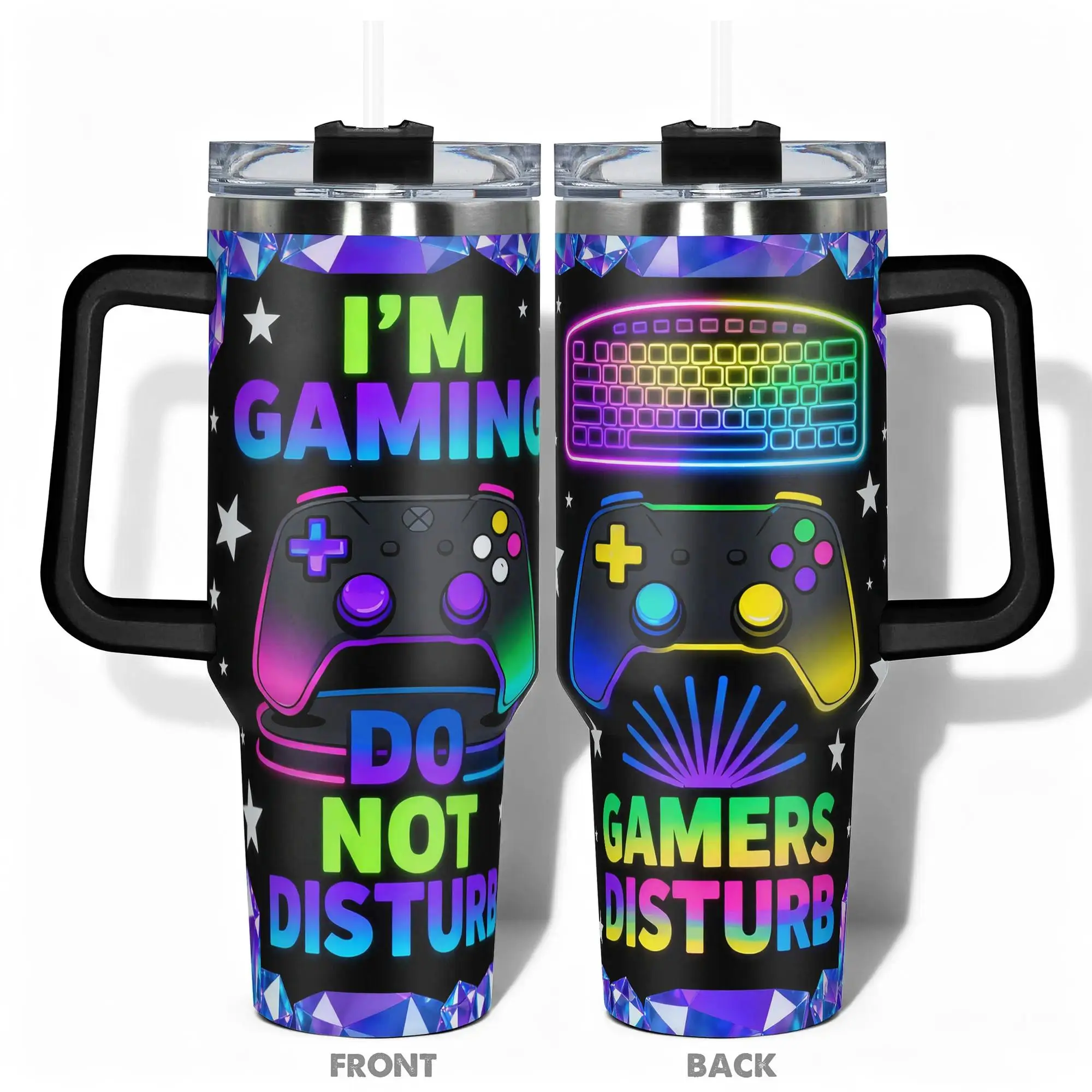 1pc 40oz Stainless Steel Tumbler Shape Thermal Cup - Leak-Proof, Large Capacity, I'm Gaming Do Not Disturb Design - for Travel, Gym, Travel Gift, Insulated Drinkware