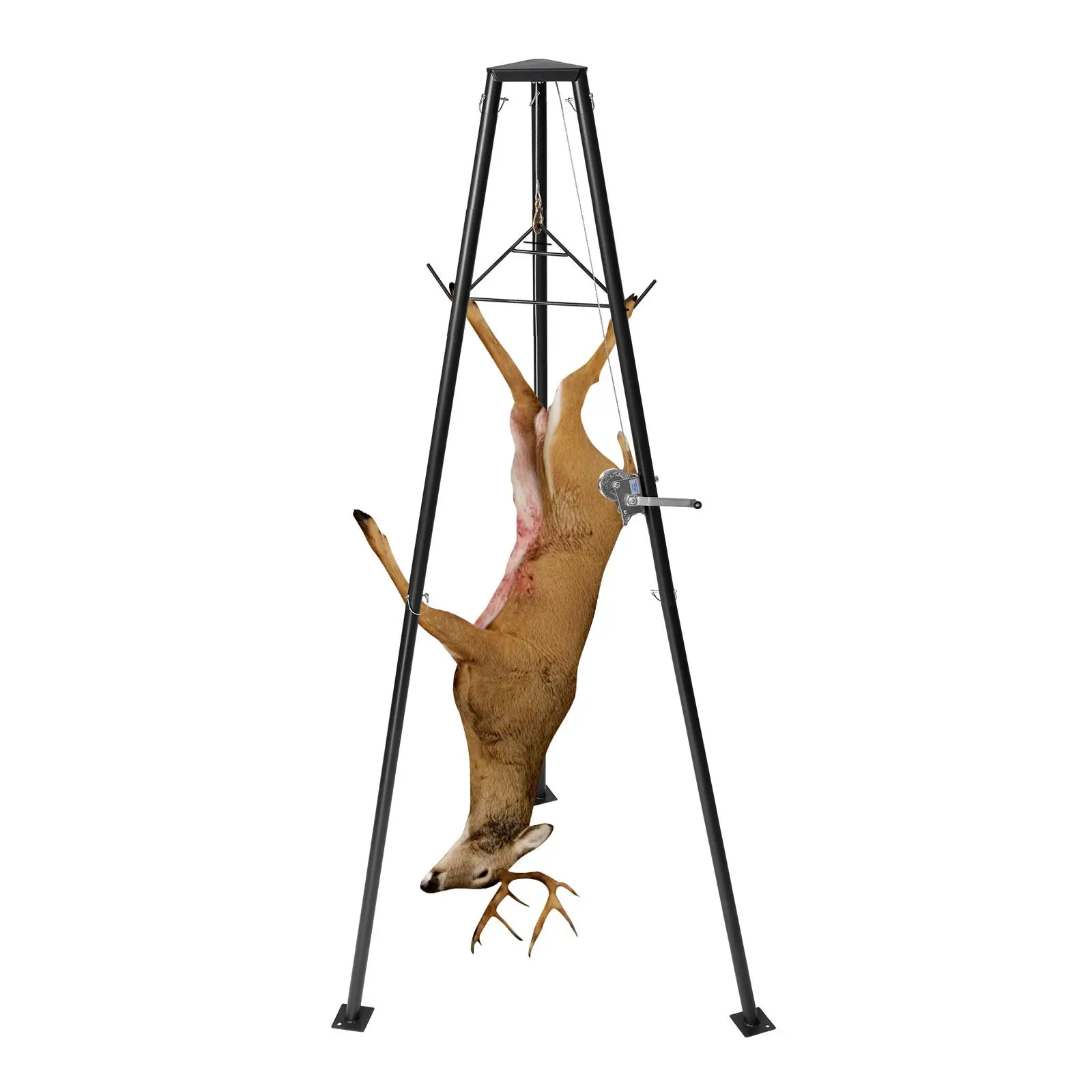 VEVOR 500lb Tripod Deer Hoist, Hunting Gear Accessories with Q235 Steel Gambrel & Manual Winch, Game Hoisting Lift for Skinning, Cleaning